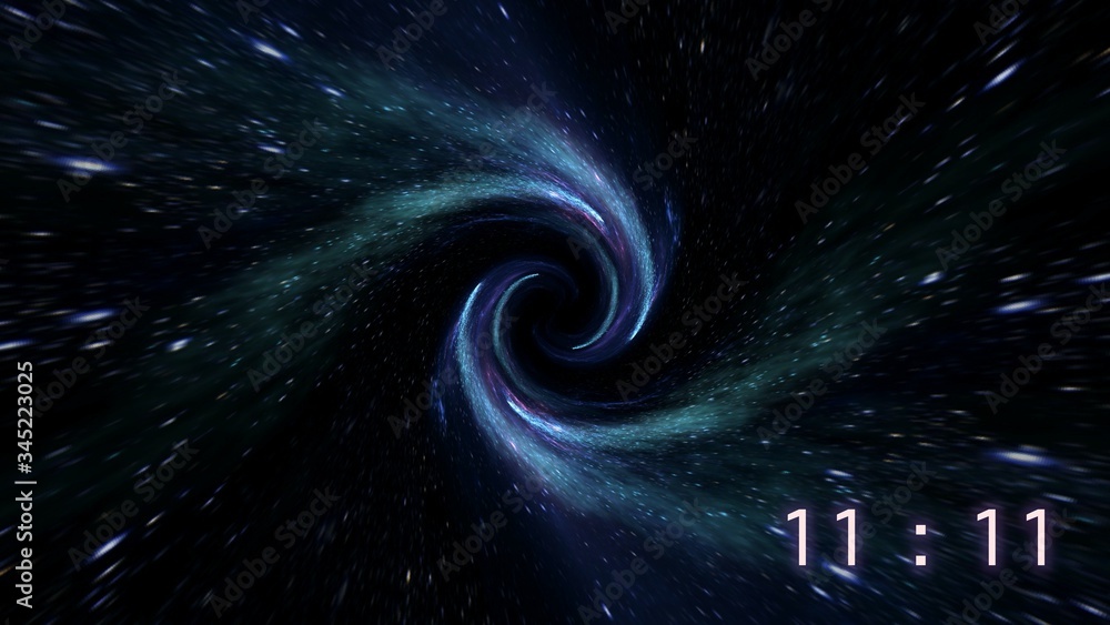 Canvas Prints inscription number 11: 11 on the galaxy background. numbers are the universal language offered by th