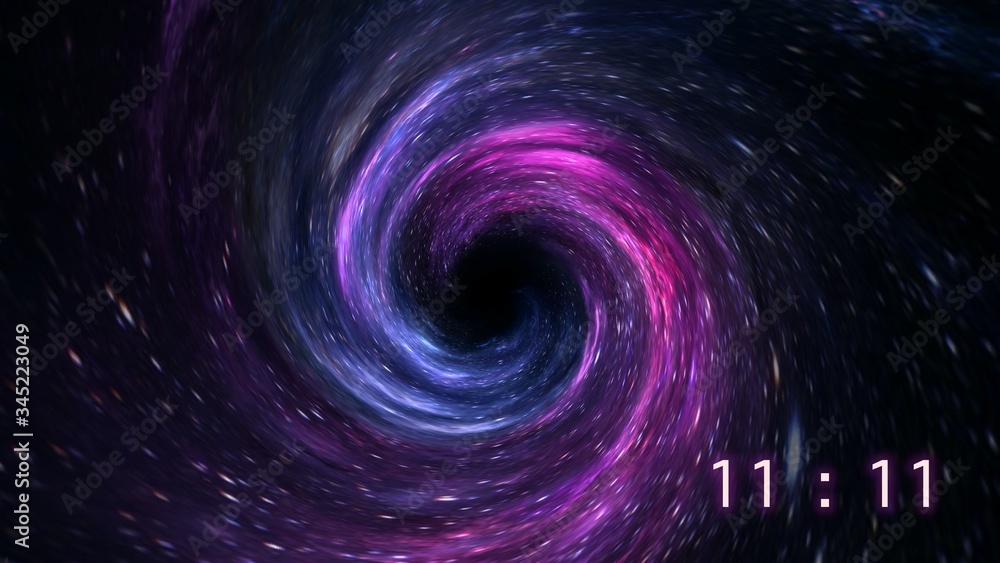 Canvas Prints inscription number 11: 11 on the galaxy background. numbers are the universal language offered by th