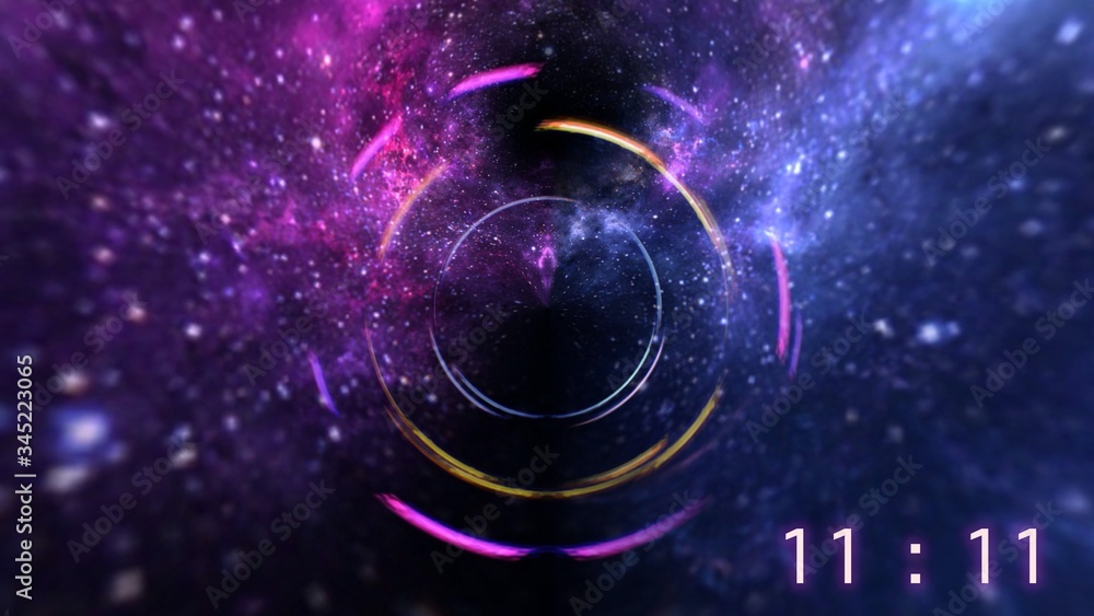 Canvas Prints inscription number 11: 11 on the galaxy background. numbers are the universal language offered by th