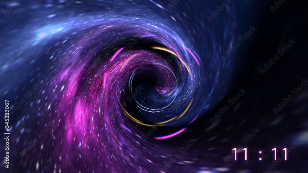 Canvas Prints inscription number 11: 11 on the galaxy background. numbers are the universal language offered by th