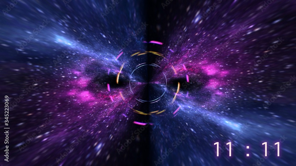 Canvas Prints inscription number 11: 11 on the galaxy background. numbers are the universal language offered by th