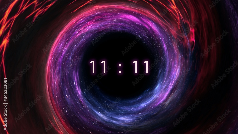 Canvas Prints inscription number 11: 11 on the galaxy background. numbers are the universal language offered by th