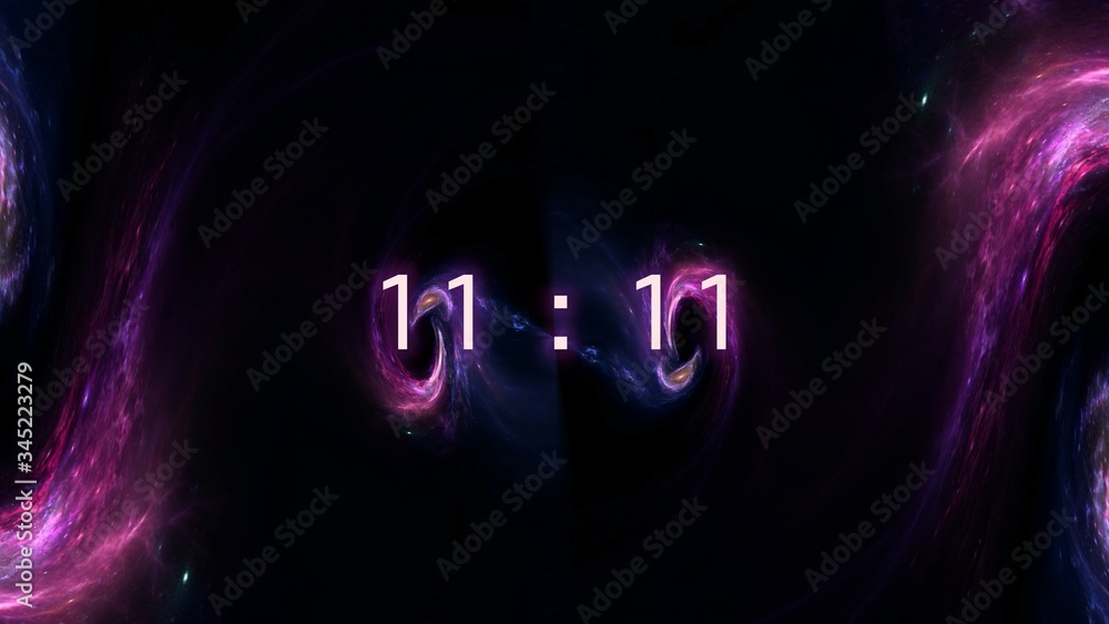 Canvas Prints inscription number 11: 11 on the galaxy background. numbers are the universal language offered by th