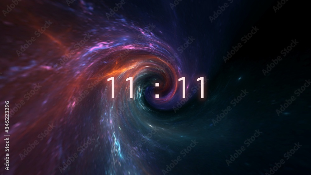 Canvas Prints inscription number 11: 11 on the galaxy background. numbers are the universal language offered by th