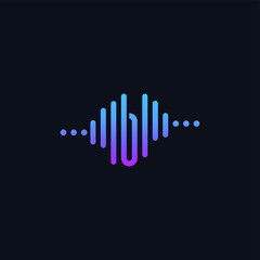 Fototapeta na wymiar B with Pulse music player element. Logo template electronic music, equalizer, store, dj, nightclub, disco. Audio wave logo vector.