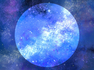 blue galaxy and stars in universe