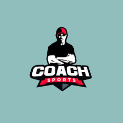creativo logotipo de coach deportivo