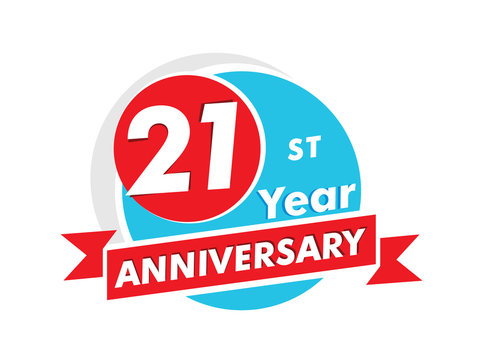 21 years anniversary logotype. Celebration 21st anniversary celebration design