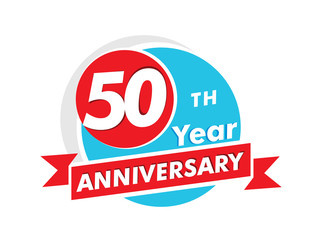 50 years anniversary logotype. Celebration 50th anniversary celebration design