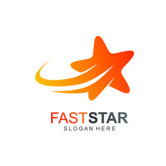 Fast star logo design vector