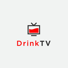 tv drinks logo / television vector