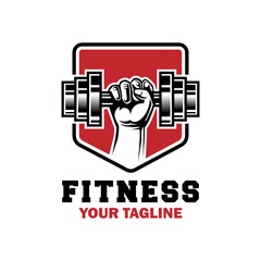 People weightlifting fitness CrossFit exercise simple and minimalist vintage logo design template