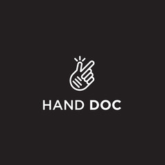 hand doc logo / vector document