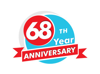 68 years anniversary logotype. Celebration 68th anniversary celebration design