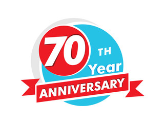 70 years anniversary logotype. Celebration 70th anniversary celebration design