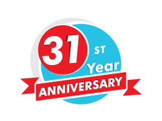 31 years anniversary logotype. Celebration 31st anniversary celebration design