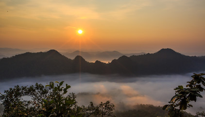 sunrise in the mountains