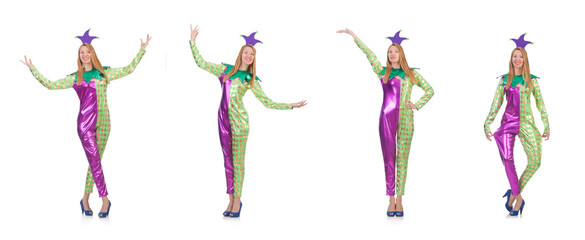 Funny clown isolated on white