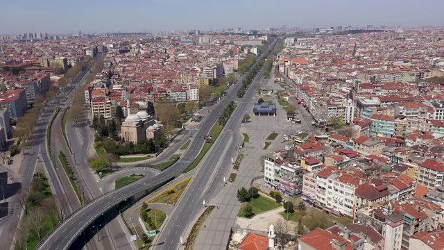 Vatan Boulevard Aerial Drone View at Covid-19 Isolation Days