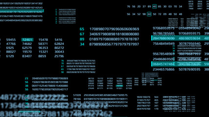 Big Data Binary Number Code Perspective Series View Illustration. Statistic Encoder Decoder Futuristic Information Technology Texture Background.
