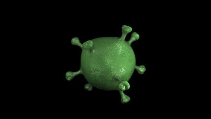 Virus Pandemic Realistic Shape Structure 3D Rendering Center Position For Infographic Illustration Background.