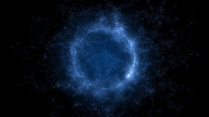 Planet Sphere Magic Wave Consisting Element Particles Background.