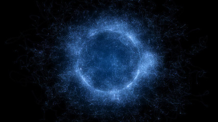 Planet Sphere Magic Wave Consisting Element Particles Background.