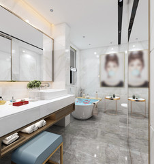 3D rendering of a Bathroom interior