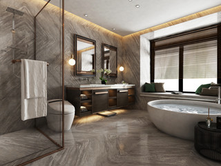 3D rendering of a Bathroom interior