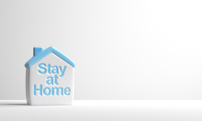 stay home and work from home minimal  concept 3d render