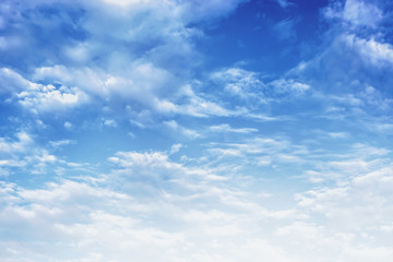 The sky is blue with clouds, beautiful by nature.