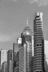 High rise office building in downtown of Hong Kong city