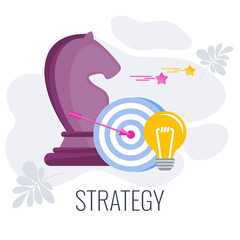 Strategy infographics pictogram. Flat vector illustration.