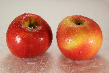 Wet apples