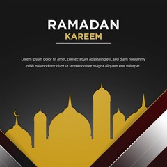 Ramadan Kareem Background for greeting card or social media banner. Vector Illustration.