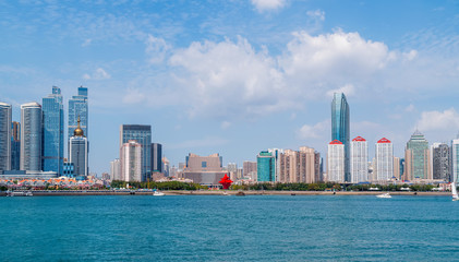 Fototapeta na wymiar Modern urban architectural landscape of Qingdao, China..
