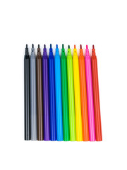 Bright markers isolated on a white background.