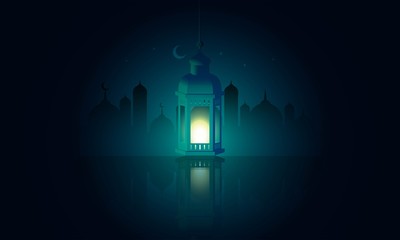 Ramadan Kareem Background for greeting card or social media banner. Vector Illustration.
