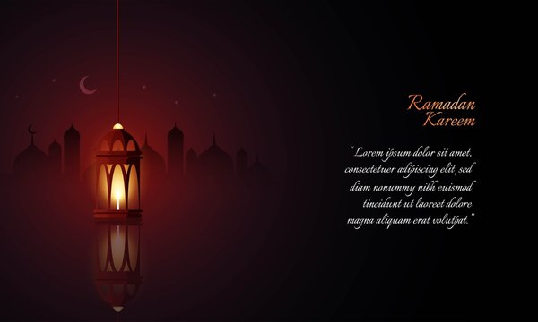Ramadan Kareem Background for greeting card or social media banner. Vector Illustration.