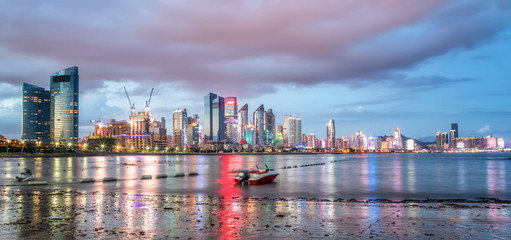 Modern urban architectural landscape of Qingdao, China..
