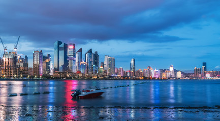 Modern urban architectural landscape of Qingdao, China..