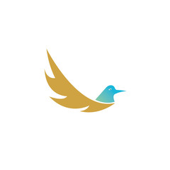 illustration of simple color bird logo design vector