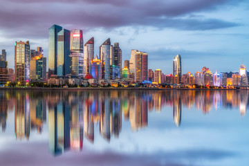 Fototapeta premium Modern urban architectural landscape of Qingdao, China..