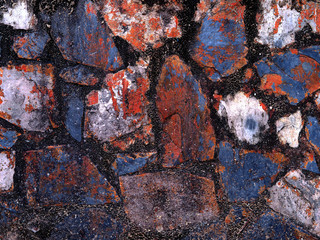 Old stone wall painted abstract background.
