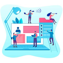 Illustration Vector Graphic of Employee Recruitment. Suitable for company website, ui design, etc