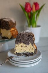 home made poppy seed sponge cake