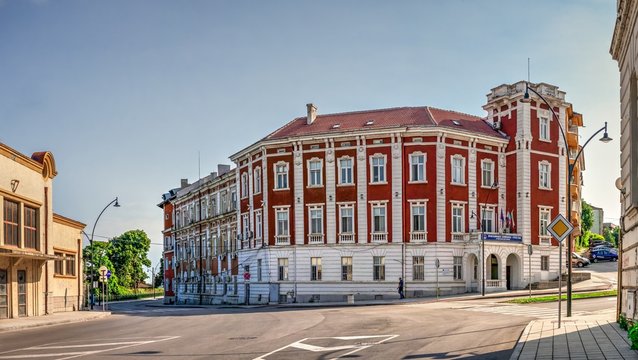 Port complex on the Danube river in the city of Ruse, Bulgaria