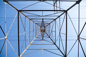 Fototapeta premium Electric power lines