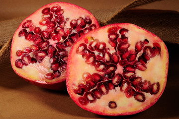 pomegranate on wood