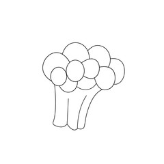 Cartoon broccoli.Juicy vegetable. Doodle element. Vector illustration.